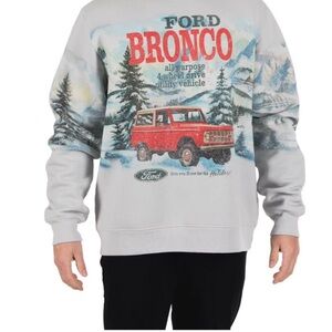 Ford Bronco Cream Graphic Crewneck Sweatshirt - Men xxl